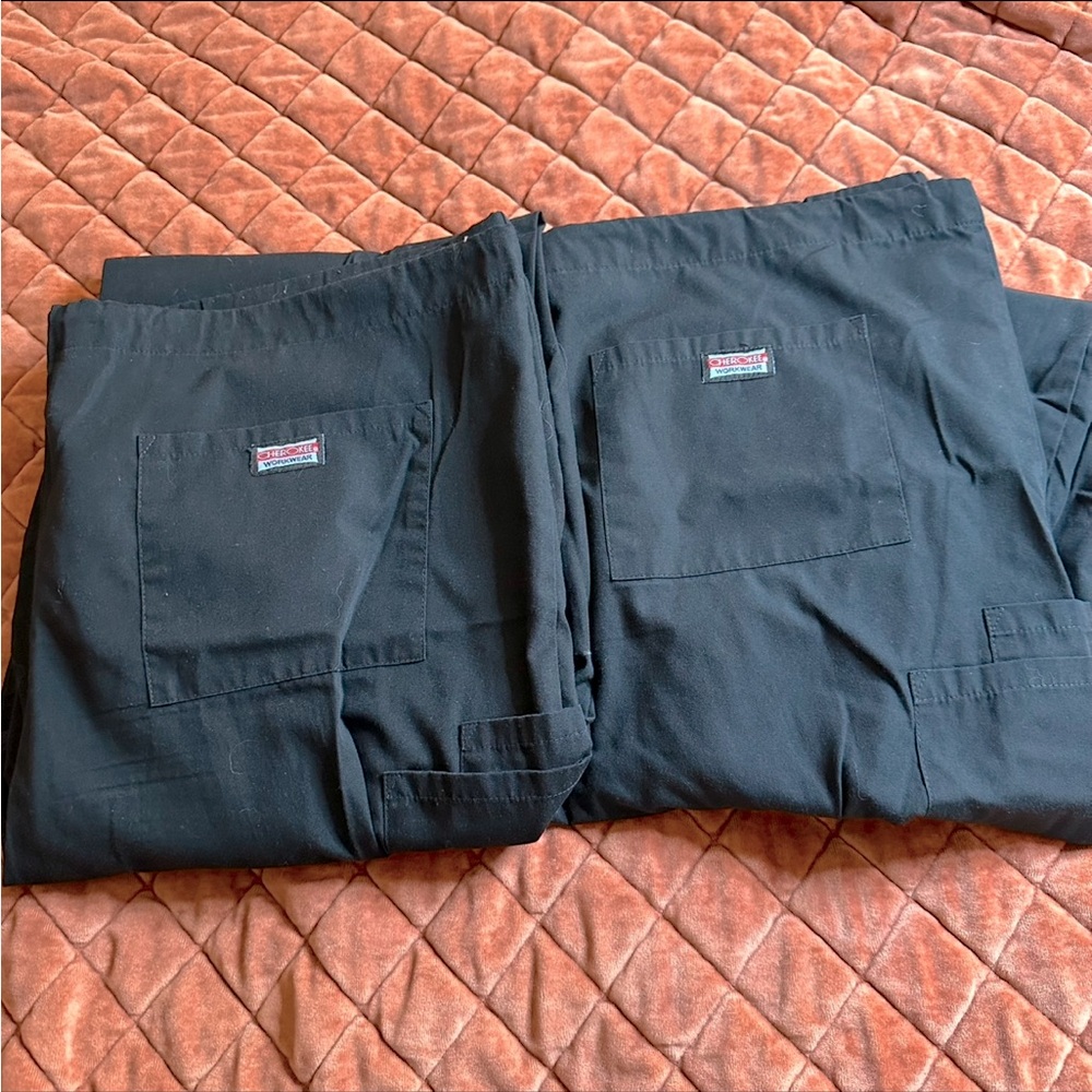 2 pairs of Cherokee Black Scrub Pants